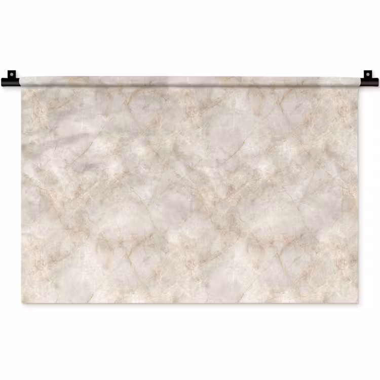 Lichtbeige - Goudbruine Nerven - Marmer Wandkleed katoen klein 269 -zz3d