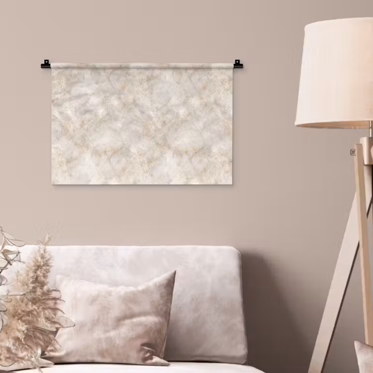 Lichtbeige - Goudbruine Nerven - Marmer Wandkleed katoen klein 269 -sfeer4