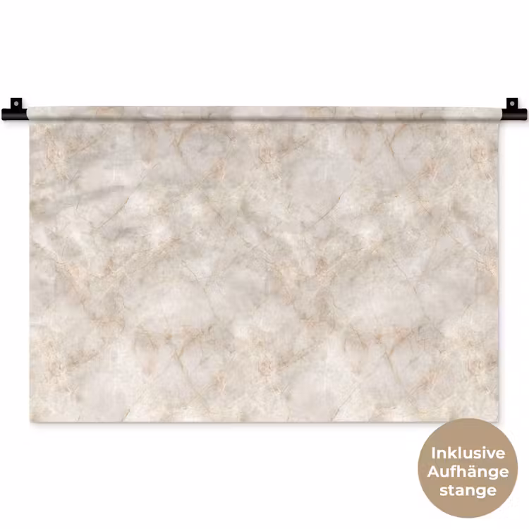 Lichtbeige - Goudbruine Nerven - Marmer Wandkleed katoen klein 269 -t3d_DE