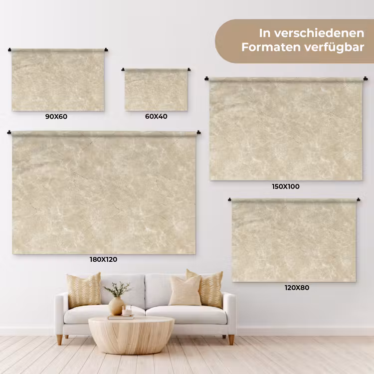 Lichtbeige - Marmer - Diffusie adering Wandkleed katoen klein 269 -tsfeer8_DE