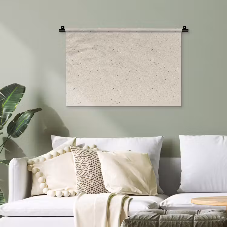 Lichtbeige - Terrazzo - Grijs Wandkleed katoen klein 269 -sfeer7
