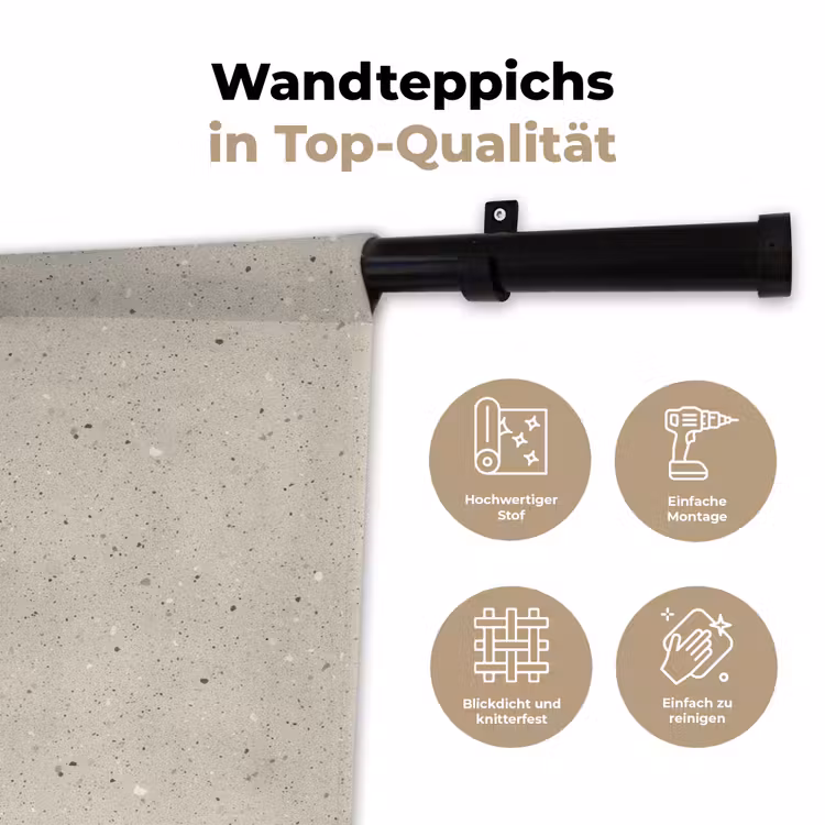 Lichtbeige - Terrazzo - Grijs Wandkleed katoen klein 269 -tsfeer2_DE
