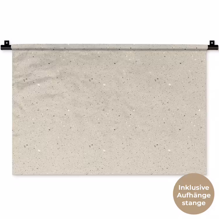 Lichtbeige - Terrazzo - Grijs Wandkleed katoen klein 269 -t3d_DE