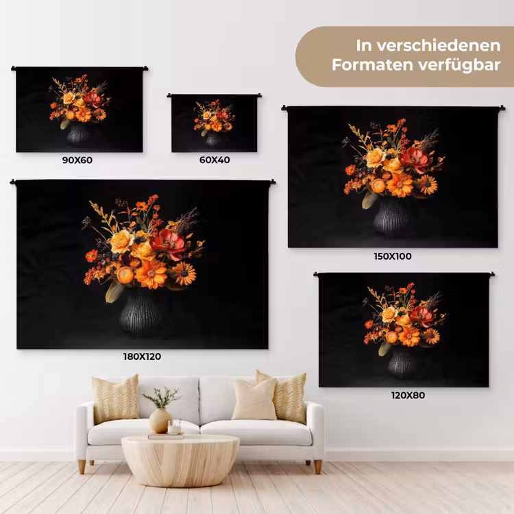 Herfst - Boeket - Oranje Wandkleed katoen klein -tsfeer8_DE