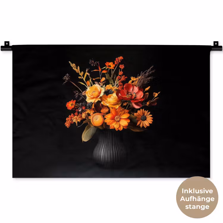 Herfst - Boeket - Oranje Wandkleed katoen klein -t3d_DE