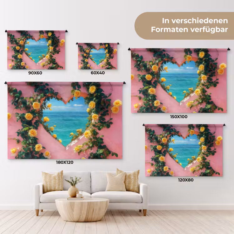 Hart - Zee - Muur Wandkleed katoen klein -tsfeer8_DE