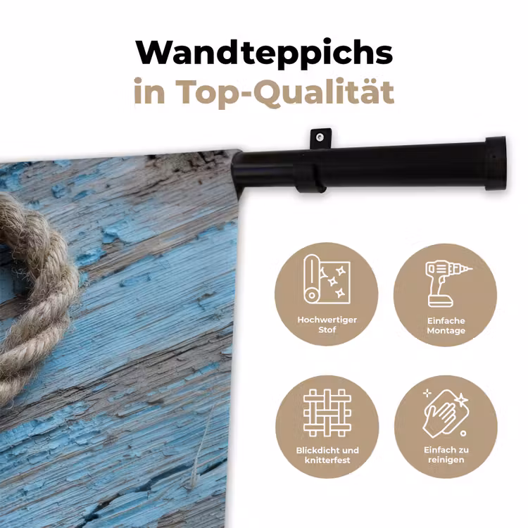 Hart - Touw - Hout - Rustiek Wandkleed katoen klein -tsfeer2_DE