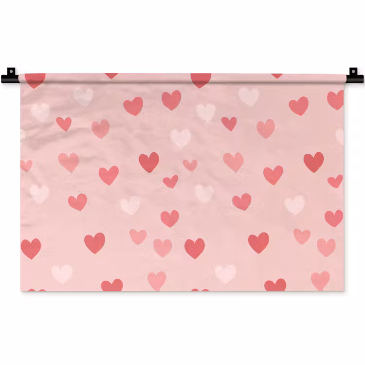 Hartjes - Patroon - Roze - Eenvoudig Wandkleed katoen klein -zz3d