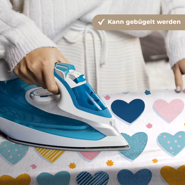 Hartjes - Pastel - Kleurcontrast - Handgetekend Wandkleed katoen klein -tsfeer9_DE