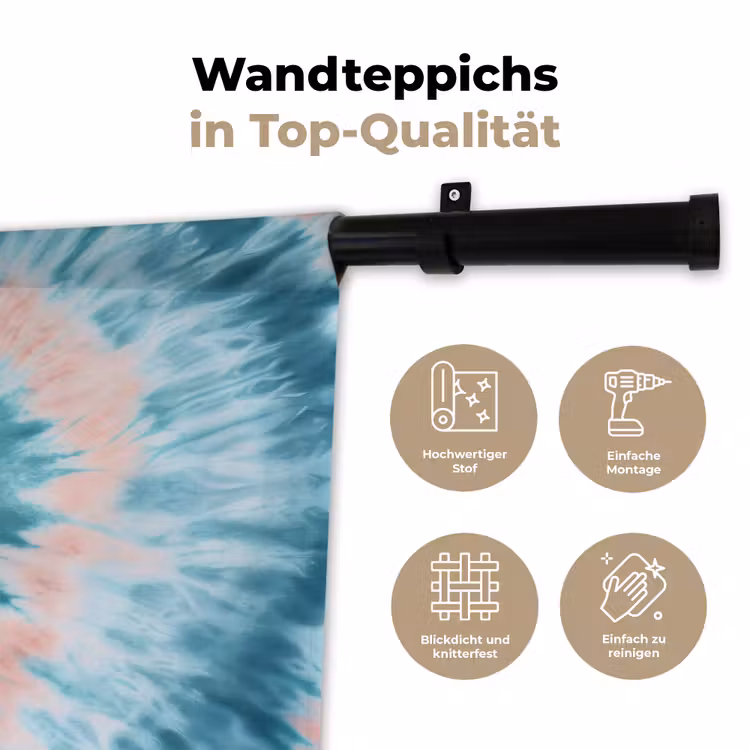 Hartvormig - Tie dye - Pasteltinten - Lichtgroen Wandkleed katoen klein -tsfeer2_DE