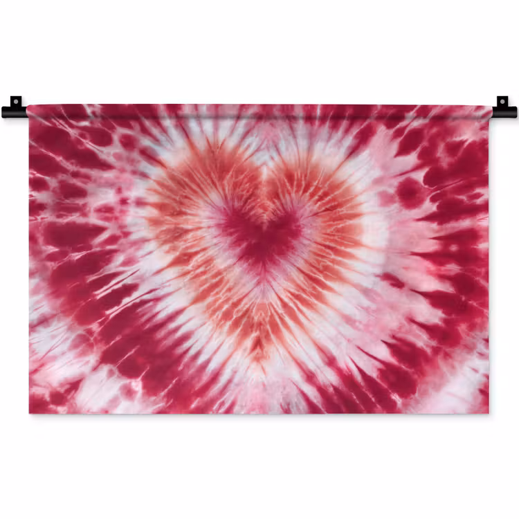 Hartvorm - Roze - Tie dye Wandkleed katoen klein -zz3d