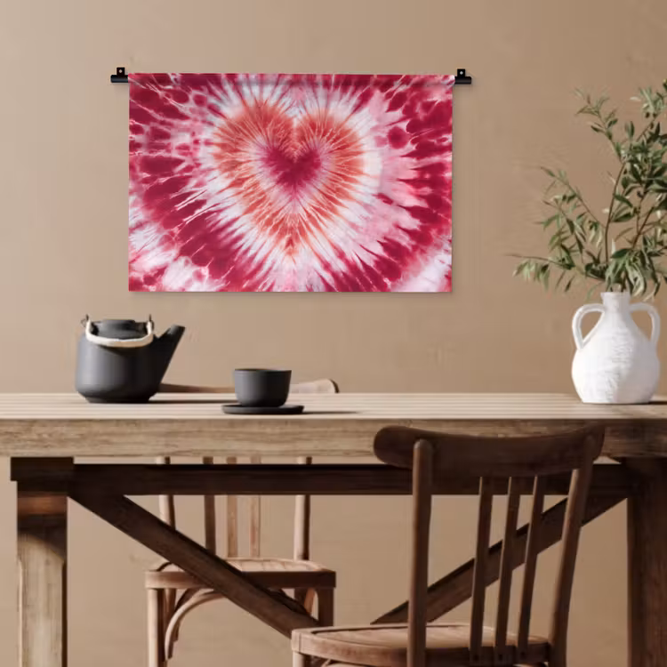 Hartvorm - Roze - Tie dye Wandkleed katoen klein -sfeer6
