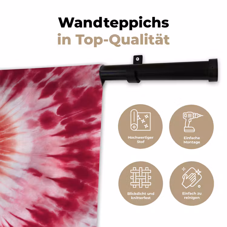 Hartvorm - Roze - Tie dye Wandkleed katoen klein -tsfeer2_DE