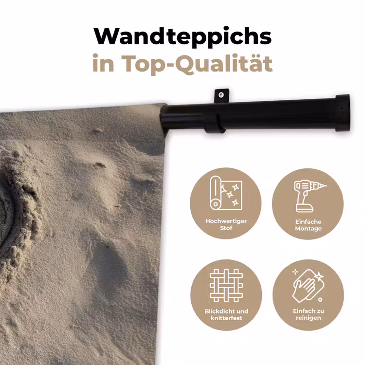 Hartvorm - Getekend - Beige - Zand Wandkleed katoen klein -tsfeer2_DE