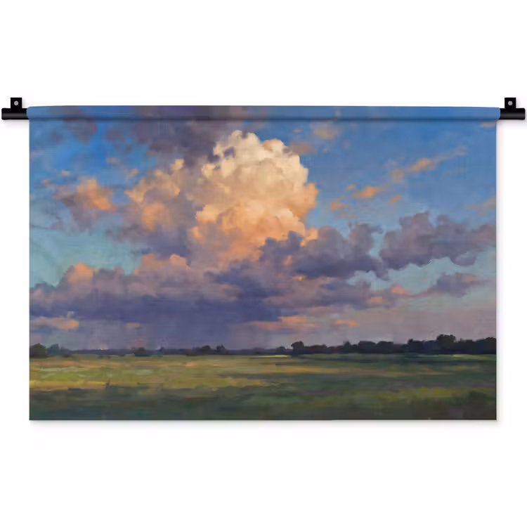Lucht - Wolken - Landschap - Modern - Oranje Wandkleed katoen klein -zz3d