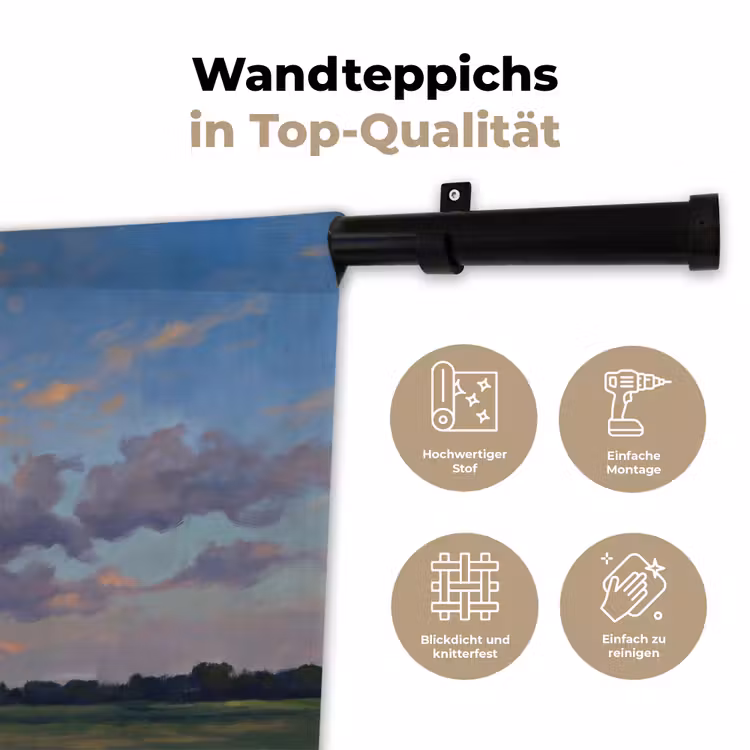 Lucht - Wolken - Landschap - Modern - Oranje Wandkleed katoen klein -tsfeer2_DE