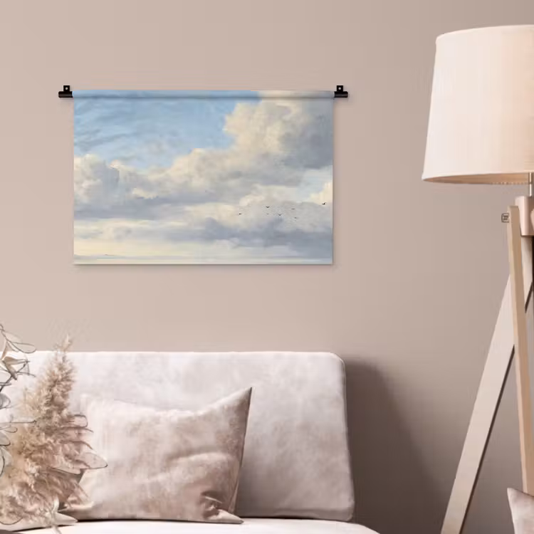 Lucht - Wolken - Natuur - Klassiek - Blauw Wandkleed katoen klein -sfeer4