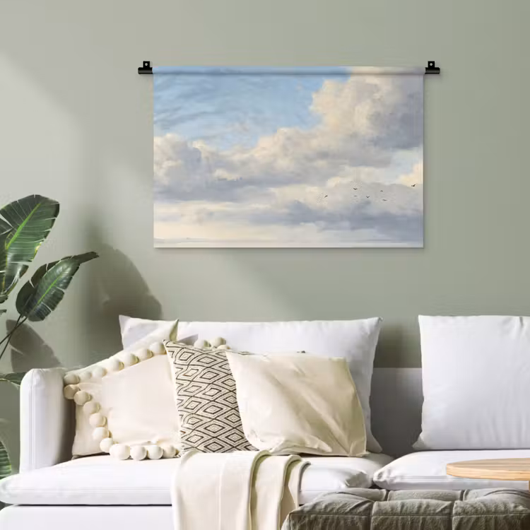 Lucht - Wolken - Natuur - Klassiek - Blauw Wandkleed katoen klein -sfeer7