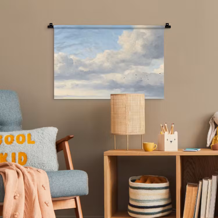 Lucht - Wolken - Natuur - Klassiek - Blauw Wandkleed katoen klein -wsfeer4_kind