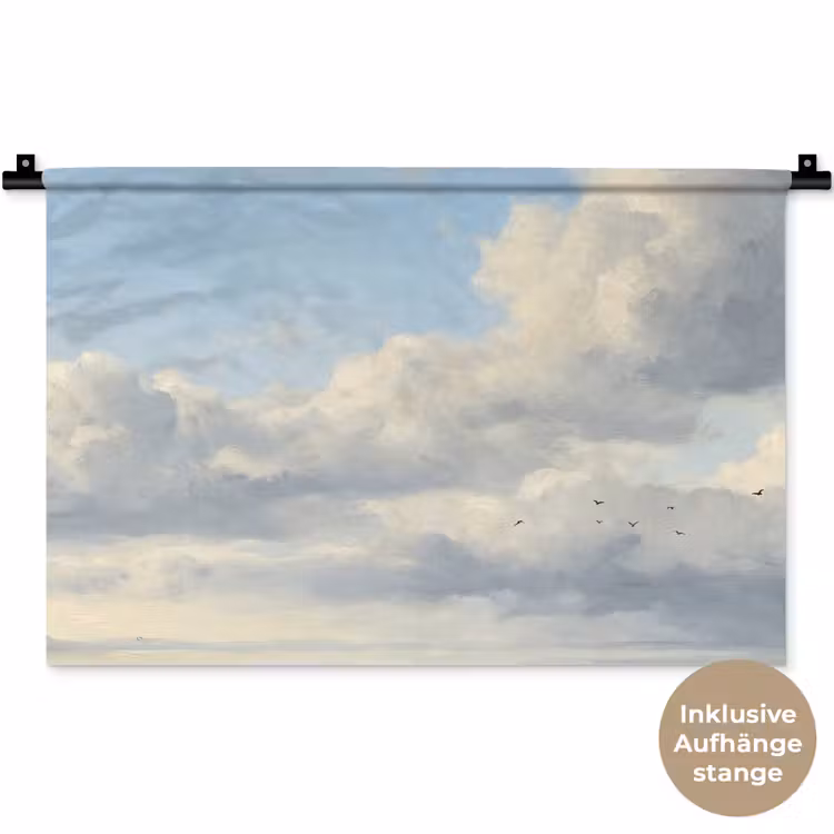 Lucht - Wolken - Natuur - Klassiek - Blauw Wandkleed katoen klein -t3d_DE