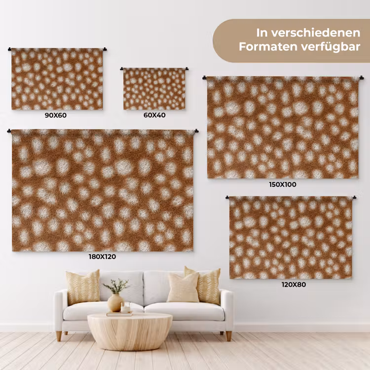 Hert - Bruin - Vacht Wandkleed katoen klein 269 -tsfeer8_DE