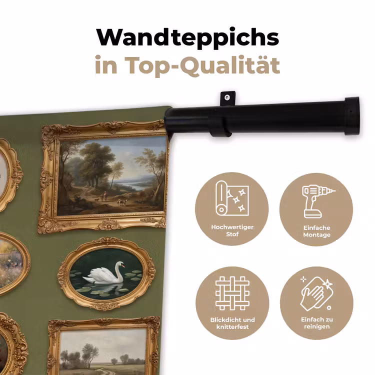 Hert - Bos - Natuur - Klassiek - Dieren Wandkleed katoen klein -tsfeer2_DE