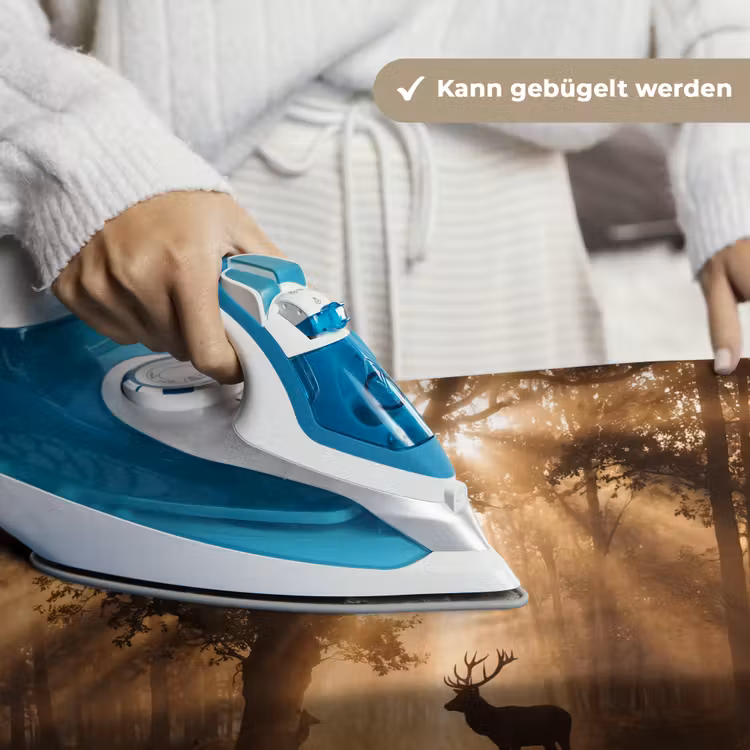 Hert - Bos - Mistig - Natuur - Goud Wandkleed katoen klein -tsfeer9_DE