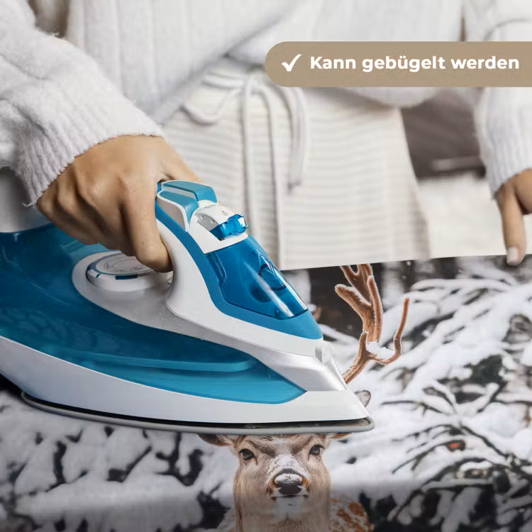 Hert - Sneeuw - Winter - Bos - Dieren Wandkleed katoen klein -tsfeer9_DE