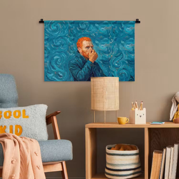 Portret - Klassiek - Blauw Wandkleed katoen klein -wsfeer4_kind