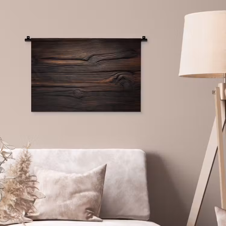 Hout - Grillige nerven Wandkleed katoen klein -sfeer4