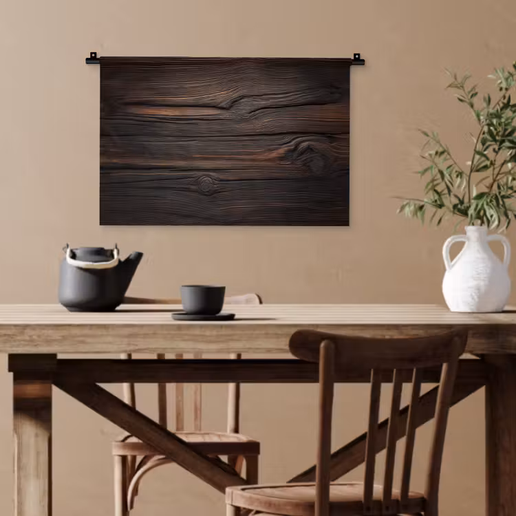 Hout - Grillige nerven Wandkleed katoen klein -sfeer6