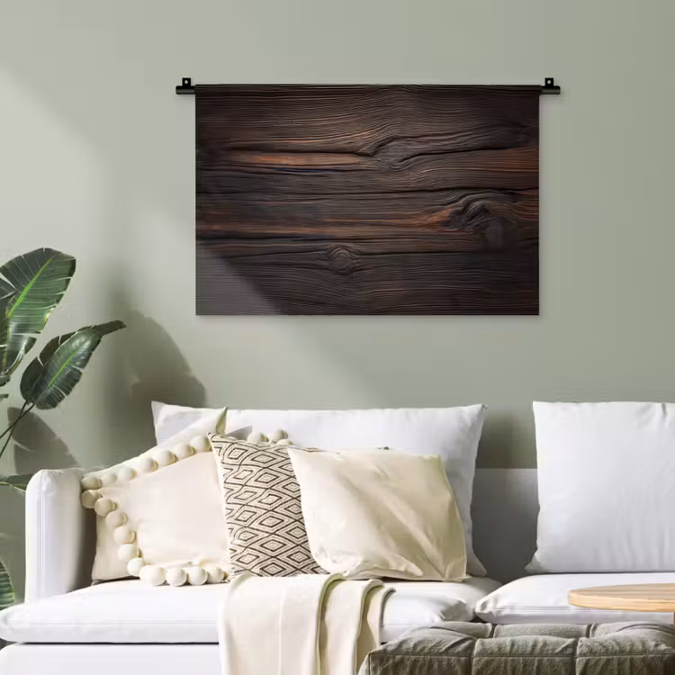 Hout - Grillige nerven Wandkleed katoen klein -sfeer7