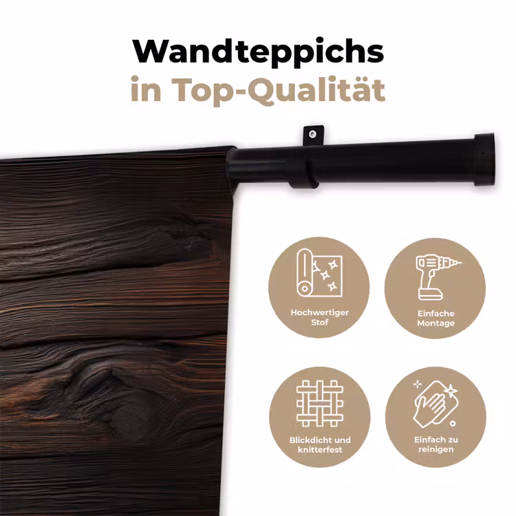 Hout - Grillige nerven Wandkleed katoen klein -tsfeer2_DE