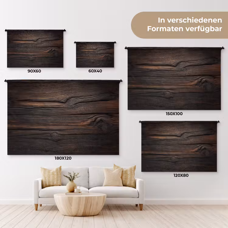 Hout - Grillige nerven Wandkleed katoen klein -tsfeer8_DE