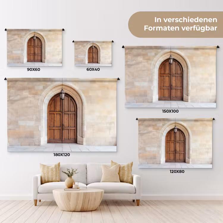 Houten - Deur - Lantaarn Wandkleed katoen klein -tsfeer8_DE