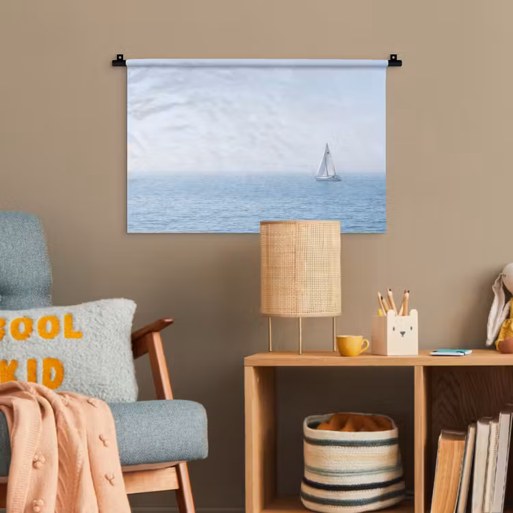 Horizon - Zeilboot - Zee Wandkleed katoen klein -wsfeer4_kind