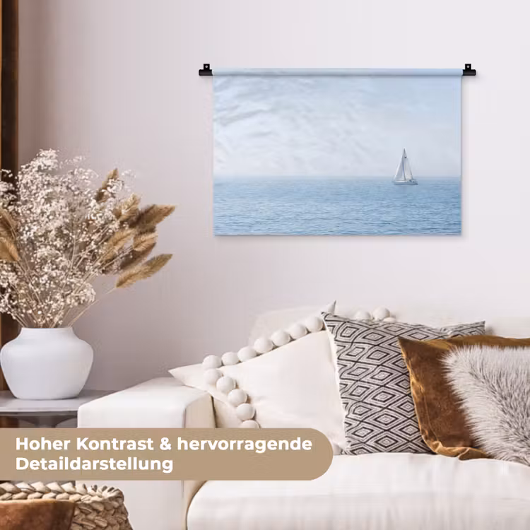 Horizon - Zeilboot - Zee Wandkleed katoen klein -tsfeer1_DE