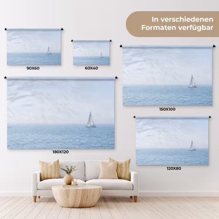 Horizon - Zeilboot - Zee Wandkleed katoen klein -tsfeer8_DE