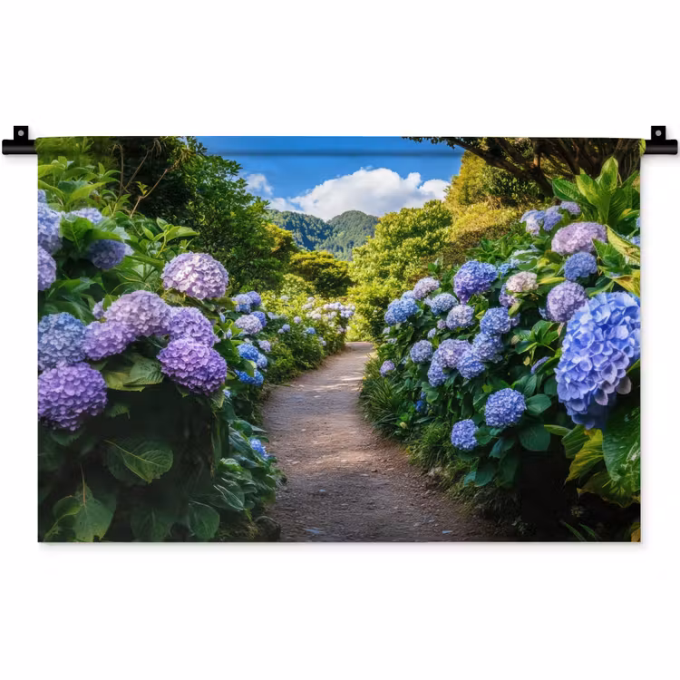 Hortsensia - Pad - Bloemen Wandkleed katoen klein -zz3d