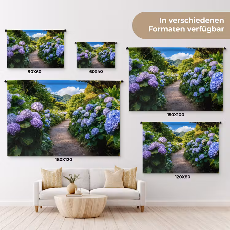 Hortsensia - Pad - Bloemen Wandkleed katoen klein -tsfeer8_DE