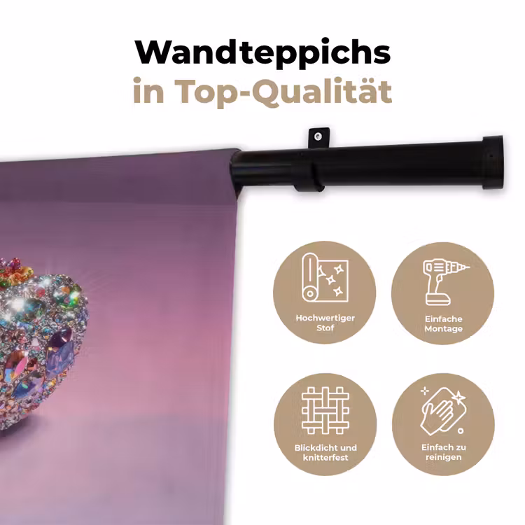 Hotdog - Steentjes - Glitters - Paars Wandkleed katoen klein -tsfeer2_DE
