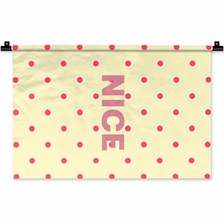 Nice - Stippen - Roze - Geel Wandkleed katoen klein -zz3d