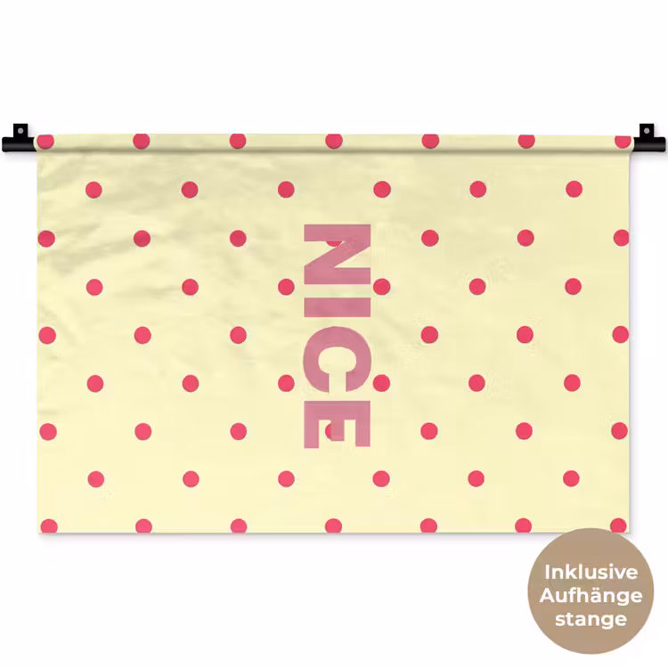 Nice - Stippen - Roze - Geel Wandkleed katoen klein -t3d_DE