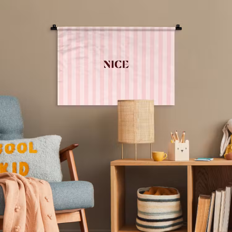 Nice - Strepen - Roze Wandkleed katoen klein -wsfeer4_kind