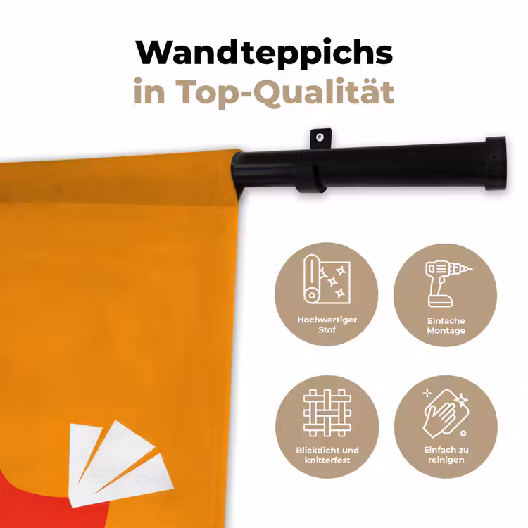 Kippen - Oranje - Vlakken Wandkleed katoen klein -tsfeer2_DE