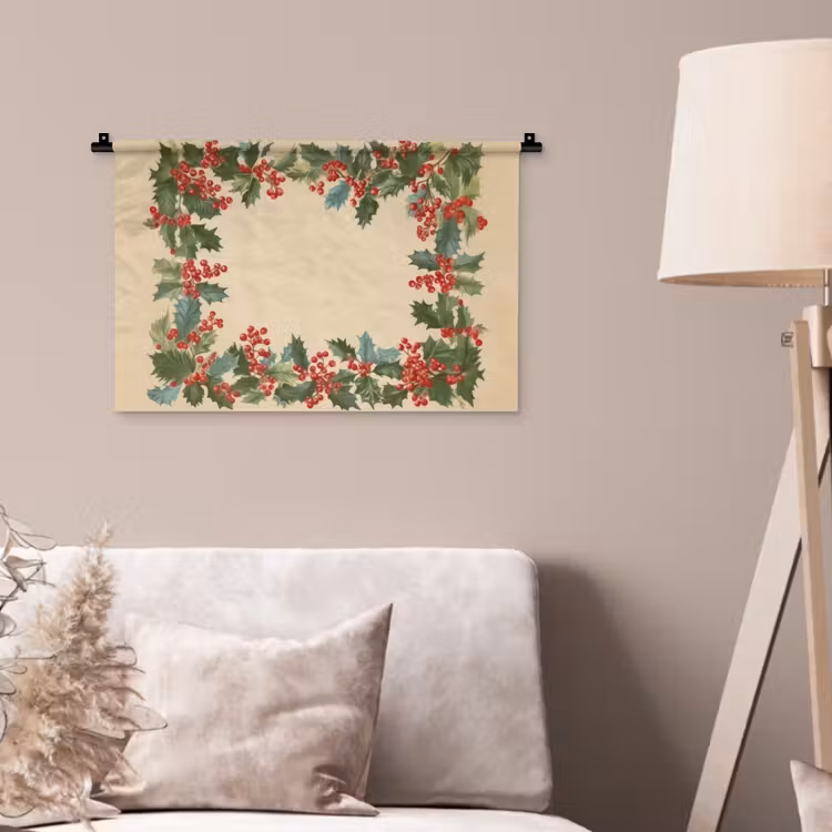 Hulstrand - Bessen - Beige Wandkleed katoen klein -sfeer4
