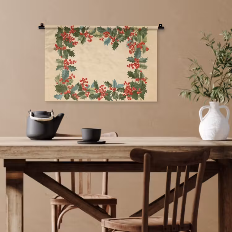 Hulstrand - Bessen - Beige Wandkleed katoen klein -sfeer6