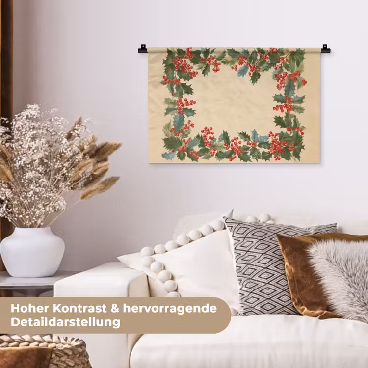 Hulstrand - Bessen - Beige Wandkleed katoen klein -tsfeer1_DE