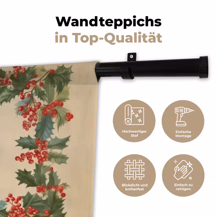 Hulstrand - Bessen - Beige Wandkleed katoen klein -tsfeer2_DE