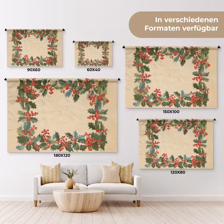 Hulstrand - Bessen - Beige Wandkleed katoen klein -tsfeer8_DE